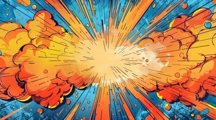 Superhero birthday invitation, bold comic book explosion, vibrant speech bubble for party details