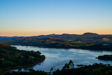 Beautiful view of an evening a small town in Brazil called Itá