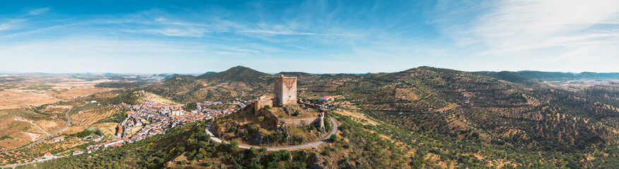 Fototapeta na wymiar panoramic view of the Feria Castle, Badajoz