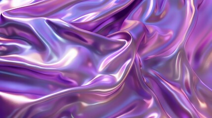 Obraz premium Lavender 3d render of dark and lavender silk displaying white iridescent holographic foil in style of lavender abstract background