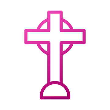 pink celtic cross icon on white clip art preview