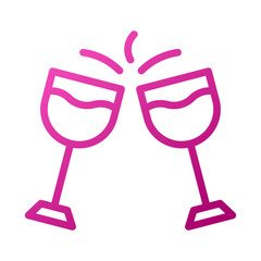 Glass wine Element gradient pink easter illustration