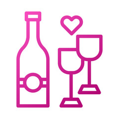 Glass wine Element gradient pink easter illustration