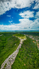 Obraz premium Ovech Fortress is a stone stronghold located east of the town of Provadia, Bulgaria. The fortress was inhabited successively by Thracians, Romans, Byzantines, Bulgarians, and Turks. sunset sky - Image