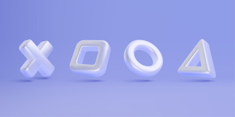 3d Geometric render gamepad symbol buttons © Shiji1