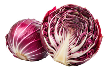 Obraz premium Whole Radicchio and Radicchio Slice Cut-Out 
