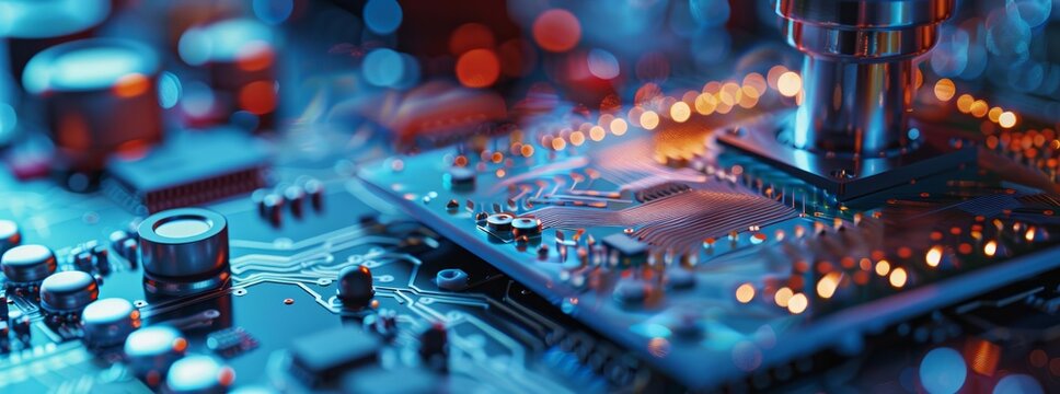 Close-up of microfluidic chip