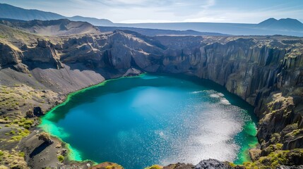 Obraz premium crater lake a volcanic image