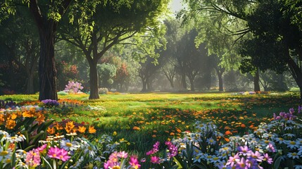 Fototapeta premium summer day a park img