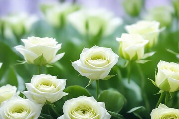 Fototapeta premium bouquet of white roses