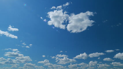 Nature weather blue sky. White clouds with blue sky background. Tropical summer sunny and sunshine...