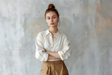 high fashion model posing isolated