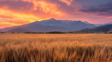 Fototapeta premium summer sunset a field pic