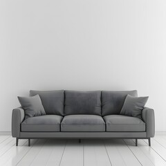 Naklejka premium gray fabric sofa in a modern living room