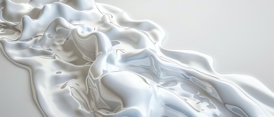 Beautiful milk river filling with liquid, simple and bright, hyper detailed, whimsical, Composite, clean white backdrop
