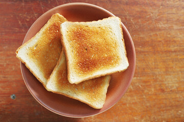 Toasted bread on a plate