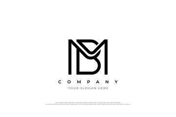 Initial Letter BM or MB Logo Design