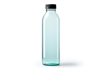 Water bottle mockup clear glass with black cap, Perfect for packaging, product display