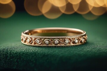 gold ring with diamonds