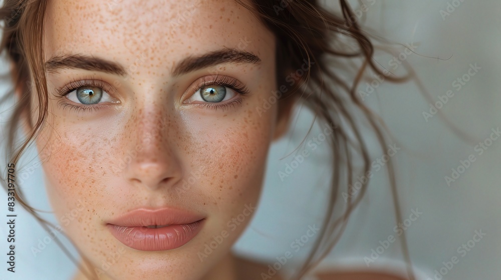 Canvas Prints fresh-faced beauty with smooth skin, her eyes bright and expression calm, in gentle, natural light