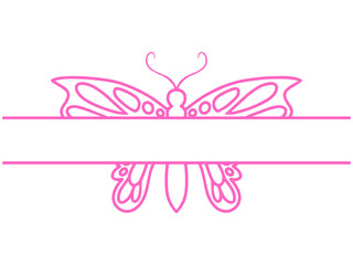Butterfly Frame Sketch Line Art
