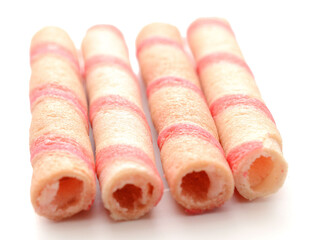 Tasty cinnamon rolls isolated on white, set

