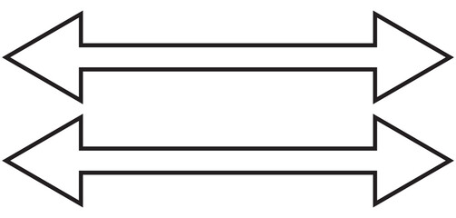 Obraz premium Black arrow pointing right and left . Arrow shape icon element . Black large forward or right pointing solid long arrow icon sketched as vector symbol, eps 10