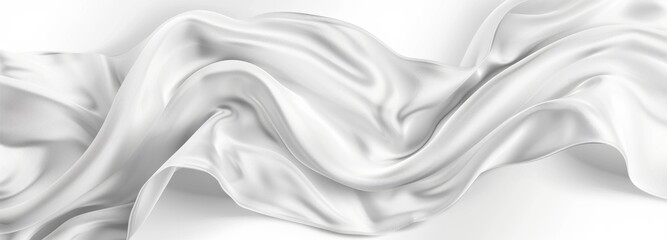 Obraz premium Abstract white background with soft wave of cloth for design template