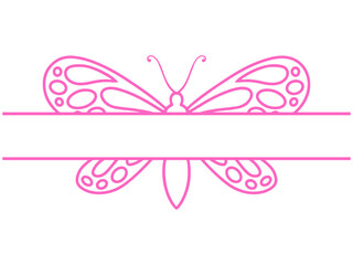 Butterfly Line Art Frame Background
