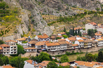 Fascinating view of the city of Amasya, also known as the city of princes. wonderful clouds coming...