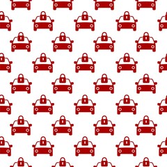 Lock car icon seamless pattern on white