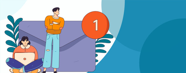 Flat vector illustration of business people operating work scene
