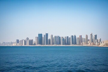 Fototapeta premium city skyline at sunset