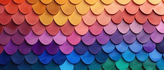 Rainbow flag colors lgbt tiles texture wall background banner illustration - Geometric abstract tile with fish scales structure