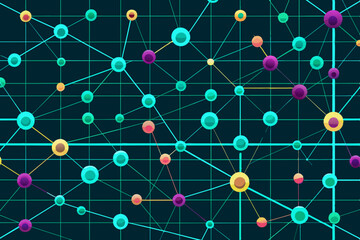 Lines and dots randomly placed and connected vector illustration. Network concept