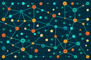 Lines and dots randomly placed and connected vector illustration. Network concept