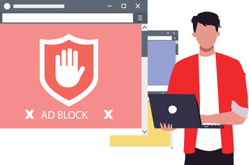 Guy showing adblock on different browsers.