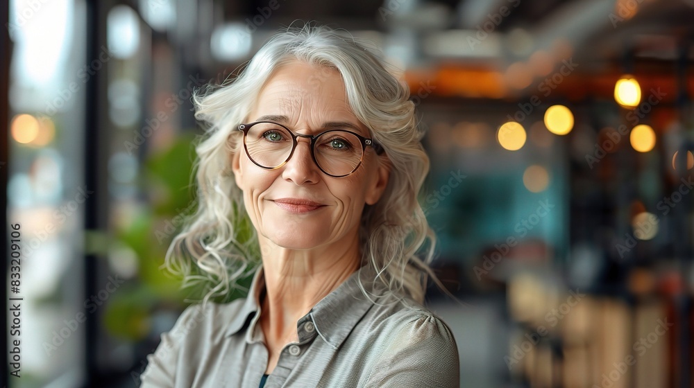 Poster Older professional woman with a kind expression