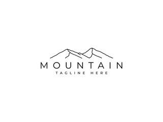 mountain logo vector illustration. line art mountain logo template
