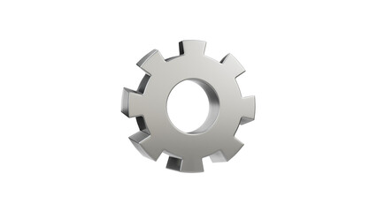 3D gear icon on transparent backgound. 3d rendered illustration with alpha channel