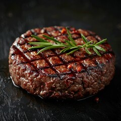 sizzling juicy steak with smoke and rosemary