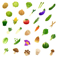 野菜の絵本風イラスト