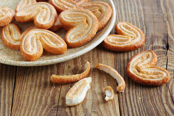Palmiers puff pastry cookies