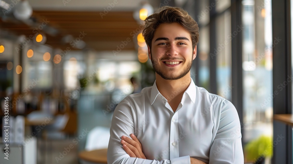 Wall mural Professional portrait of a young man in a modern office