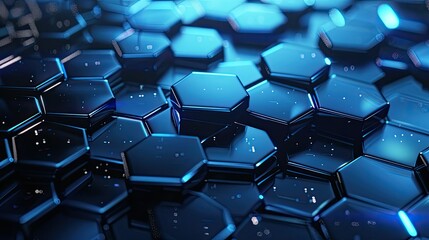 Abstract blue technology hexagonal background