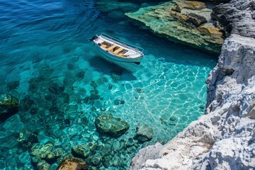 coast of Zakynthos island , Greece , clear blue water