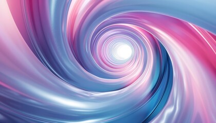 Obraz premium Abstract 3D spiral with vibrant blue and pink tones. The flowing shapes and smooth textures create a hypnotic sense of motion, with subtle transitions in light and color