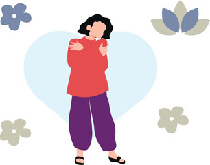 The girl is expressing her love for herself.