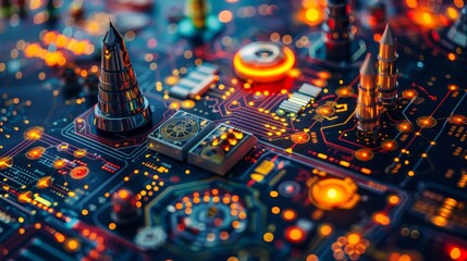 A strategic space - themed board game