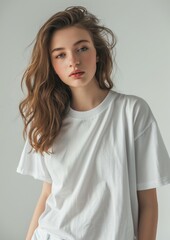 Fototapeta premium Portrait clothing t-shirt sleeve.